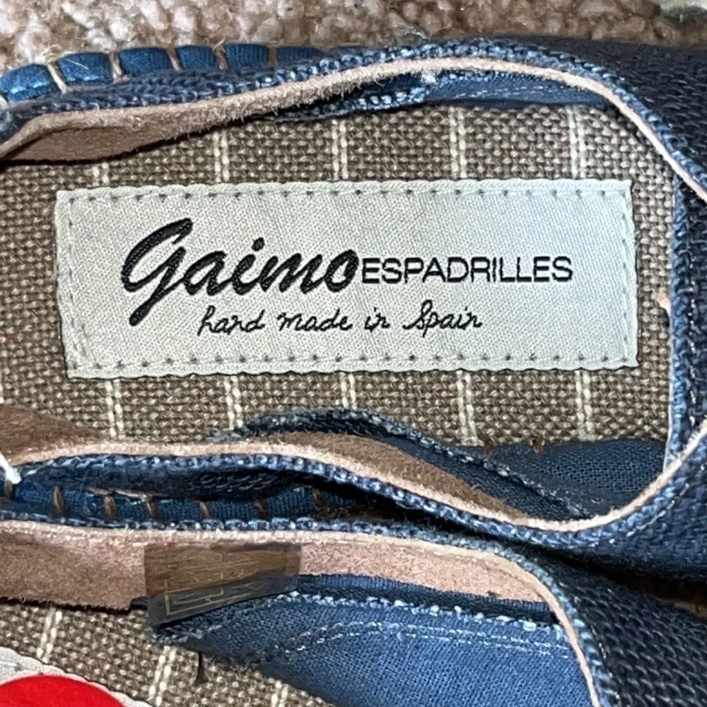 Gaimo blue canvas lace up espadrilles NWOT size 6